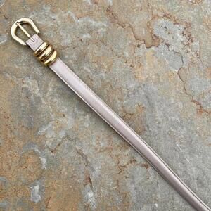 Vintage 90s Tan Leather Thin Belt Made in USA